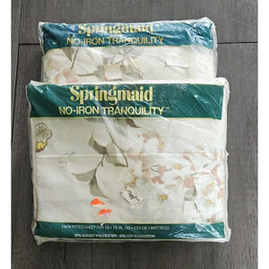 Vtg Springmaid No-Iron Tranquility Twin Fitted Sheet 39X76 Key Largo NOS Lot 2